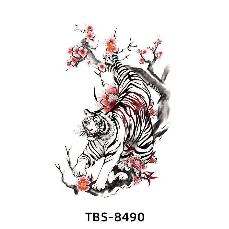Free shipping Tattoo New Small Full Arm Tattoo Sticker Half Sleeve Tiger Lion Animal Arm Waterproof and Durable Cross-Border European and American Tattoo Sticker Paper