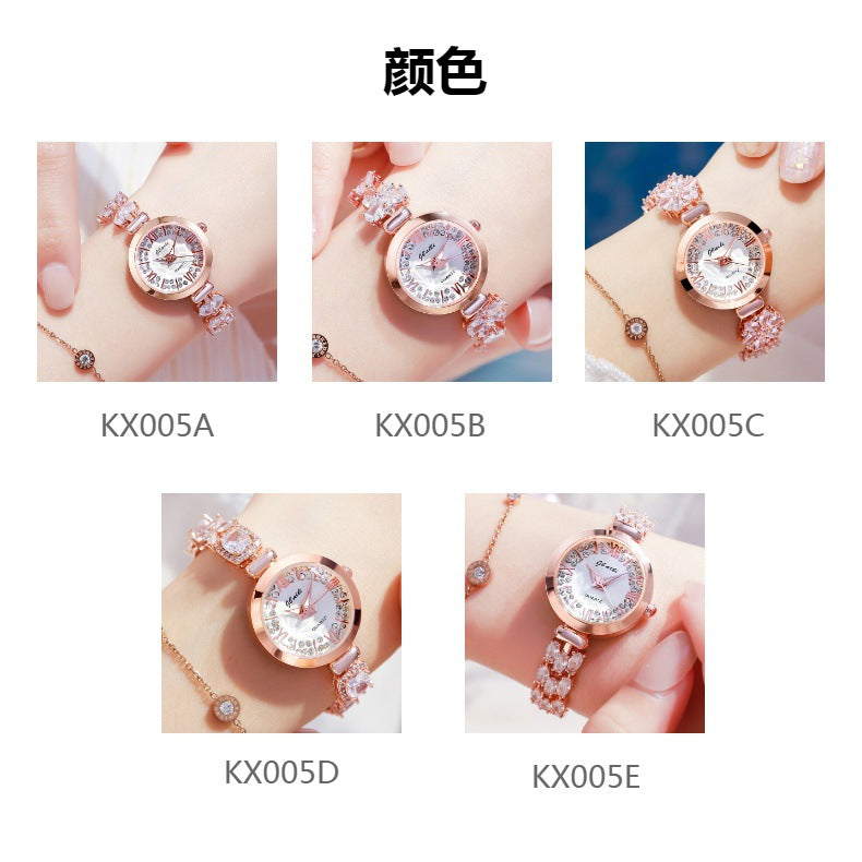 Women's fashion watch 2023 new fashion trend women's watch Korean casual explosive women's inlaid bracelet watch network red watch