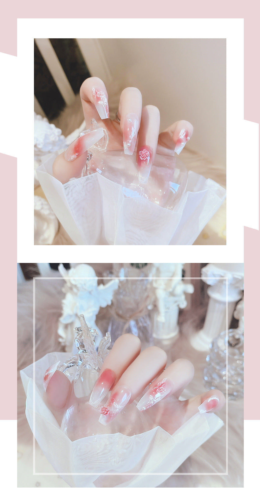 Fashion  nail Internet Celebrity Wearing Nail Art Rendering Fake Nail Patch Detachable Wearing Nail Wholesale 24 Pieces Nail Stickers X73