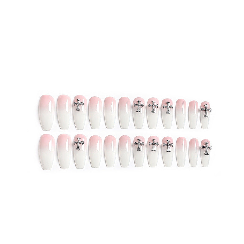 Fashion  nail European and American Crock Heart Wear Nail Nail Stickers Nail Patch Fake Nails Removable Nail Tip Nail Y35