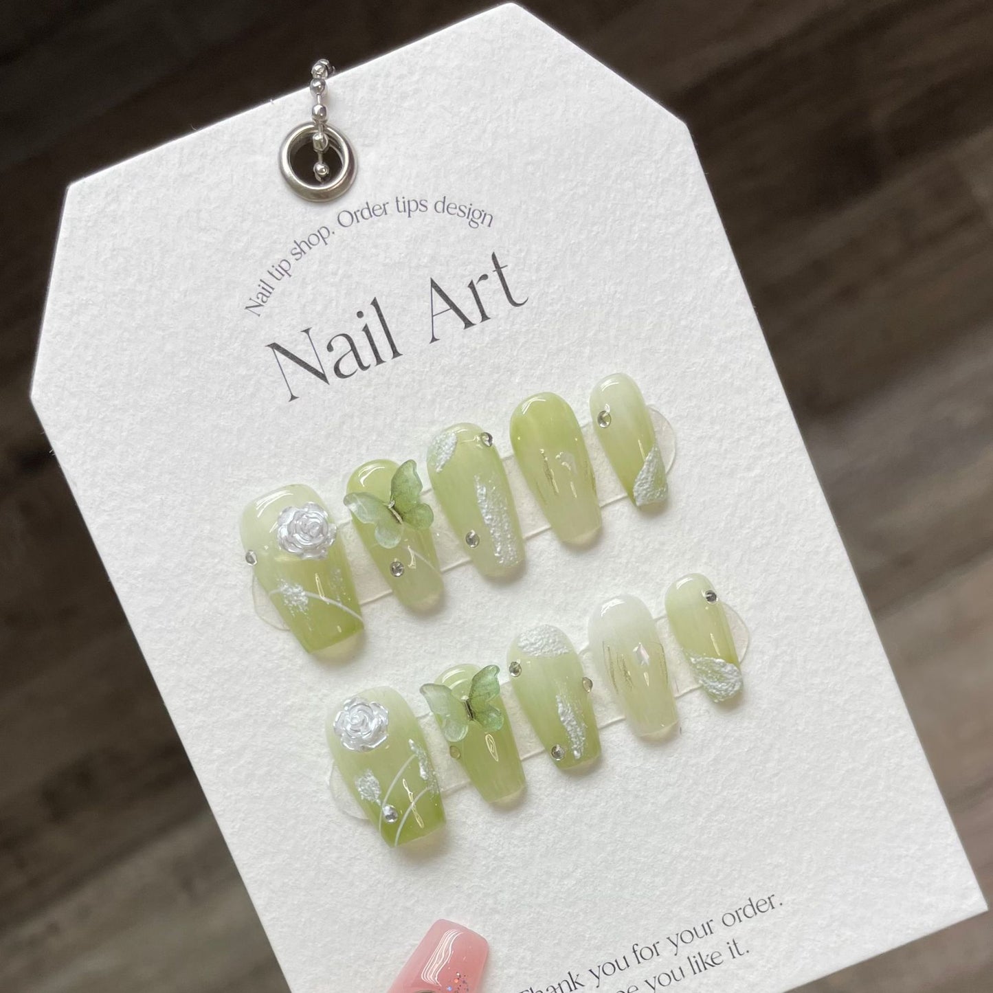 (Hand-made) Wizard of Oz Green Smut Wear Nail White Premium Niche ins Wind (reusable)