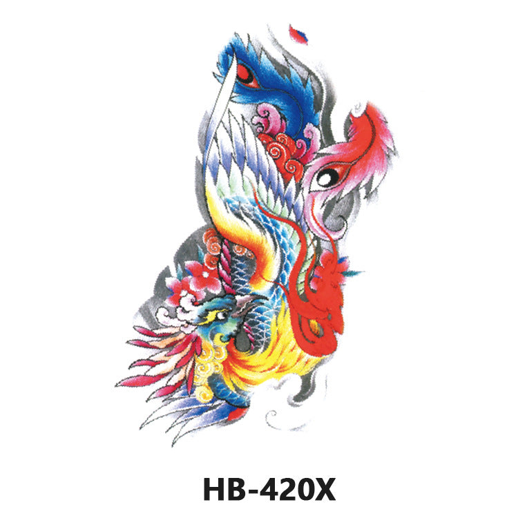 Free shipping Tattoo In Stock Cross-Border Factory Wholesale New Half Sleeve Tattoo Sticker Black Animal Skull Waterproof Tattoo Men and Women Tattoo