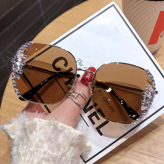 Women's fashion glasses 2023新款墨镜女士防晒防紫外线高级感大脸显瘦太阳眼镜潮牌夏时尚