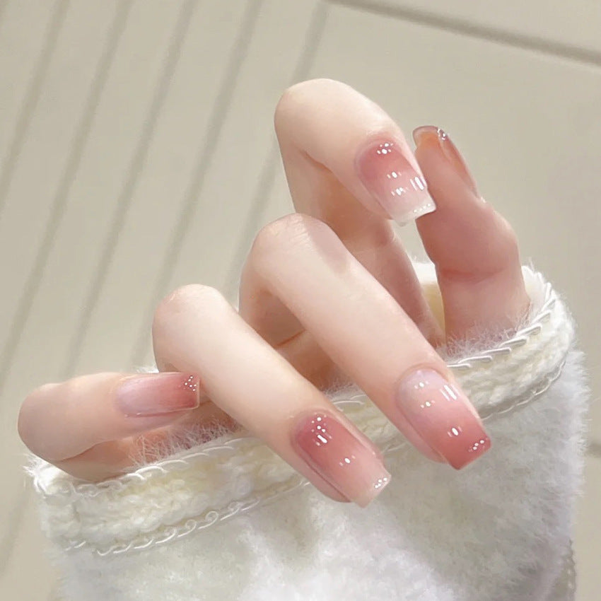 Fashion  nail Nail Sticker Short Wear Armor Nail Stickers Fake Nails Gradient Nail Sticker Simple Wear Armor A7