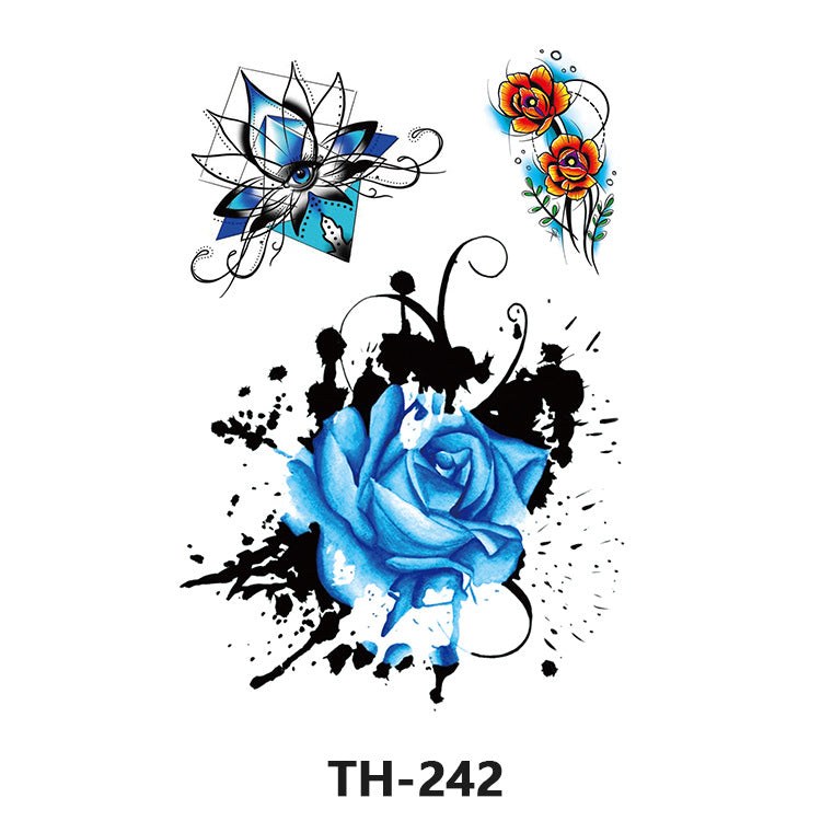 Free shipping Tattoo Factory Sticker Tattoo Tattoo Sticker Simulation Tattoo Sticker Paper Flower Color Water Transfer Stickers Sweatproof and Waterproof Direct Wholesale