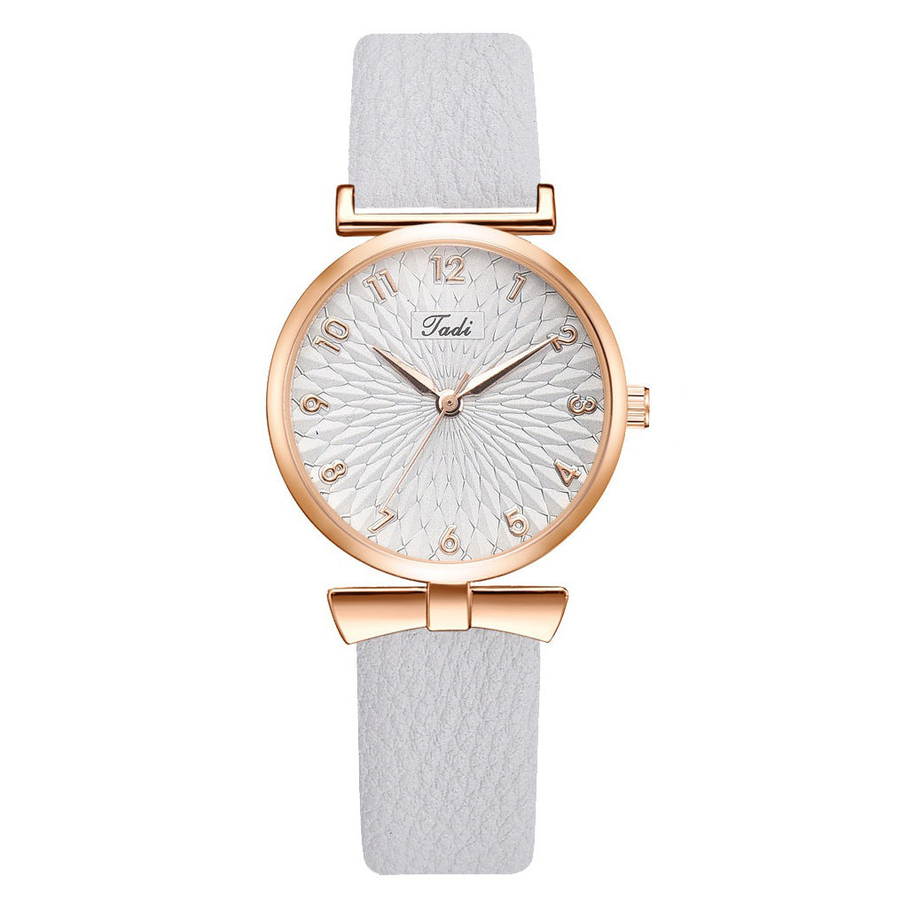 Fashion women's watch2021 AliExpress Cross-Border Hot Korean Style Trendy Simplicity Personalized Bow Women's Bracelet Watch Suit Wholesale