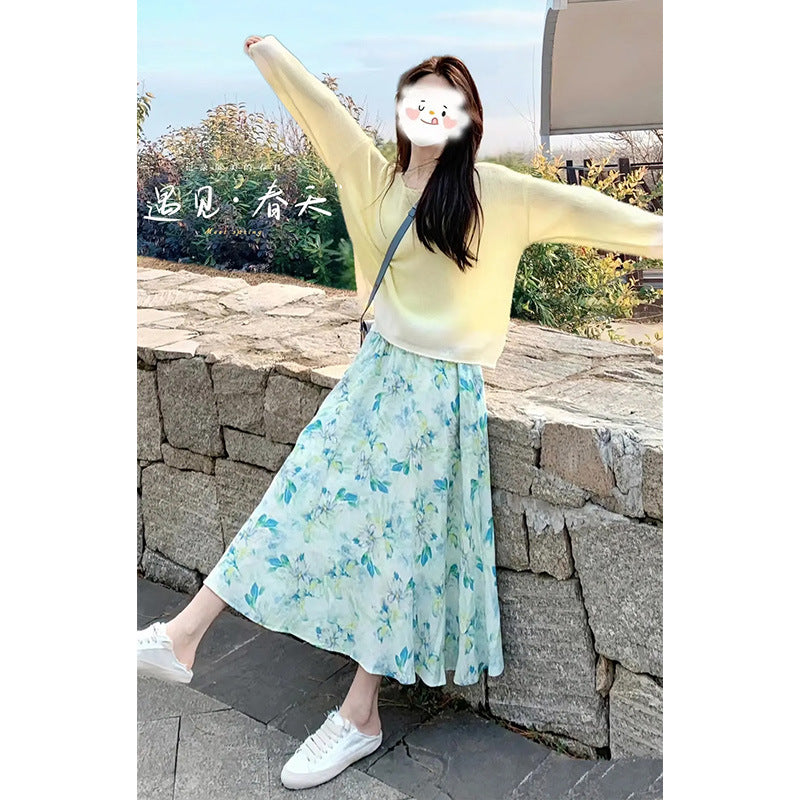 Dopamine dress Free shipping Tattoo Mint Mambo Wind Dopamine Wear Dress Spring Women's 2024 New Korean Late Evening Wind Gentle Suit