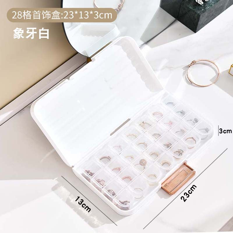 简约透明防尘耳环耳钉项链首饰盒多格收纳盒戒指设计饰品盒子批发