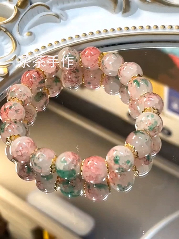 珠宝首饰网红款多巴胺彩色陶瓷手链小众ins百搭手串闺蜜diy手饰批发女