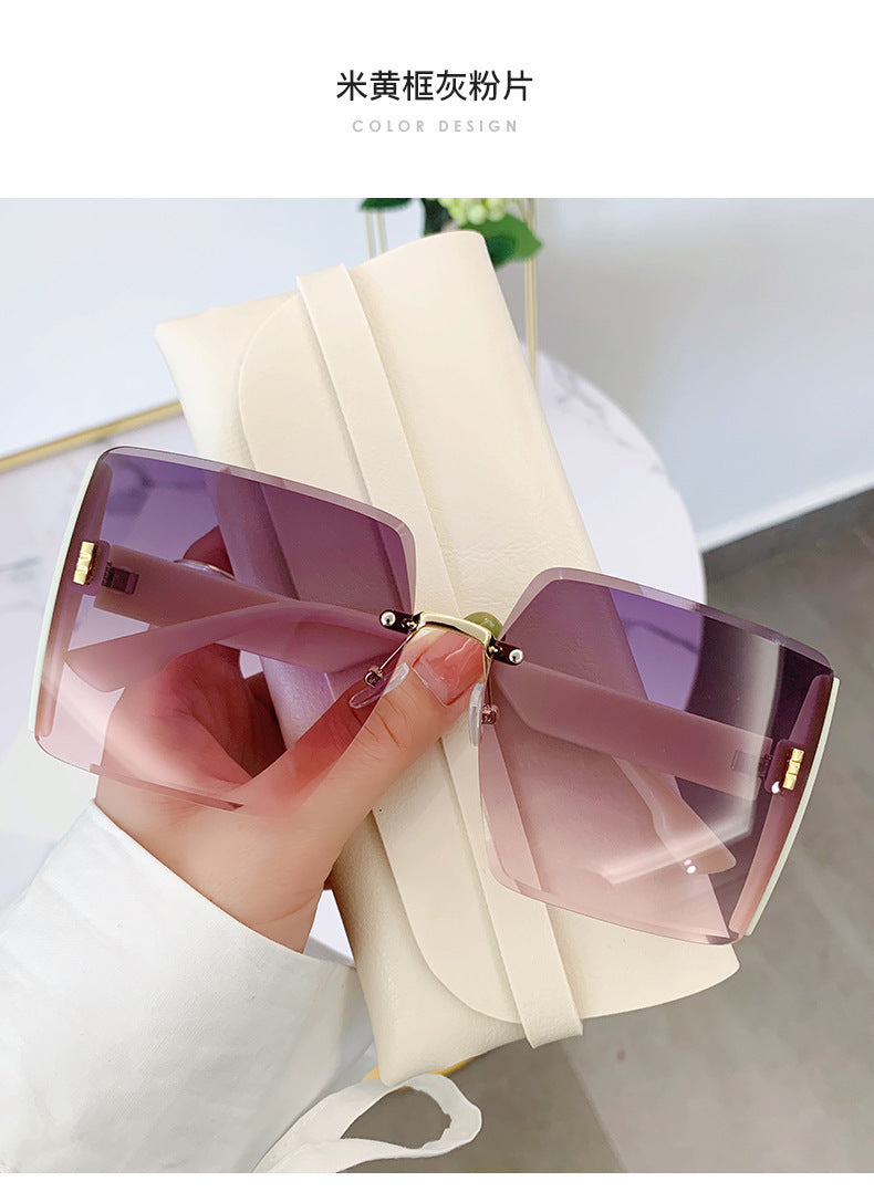 Women's fashion glasses 新款亮片抖音款女太阳镜潮小红书眼镜抄螺丝跨境旅游休闲墨镜
