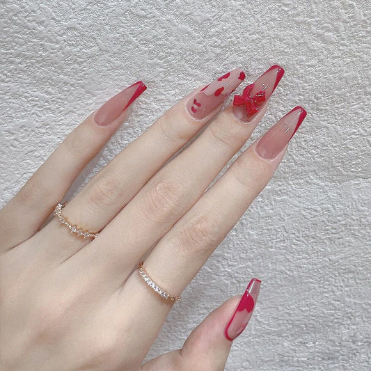 Fashion  nail Wearing Nail Nail Stickers Nail Patch Fake Nails Detachable Bow Nail Nail Sticker X22