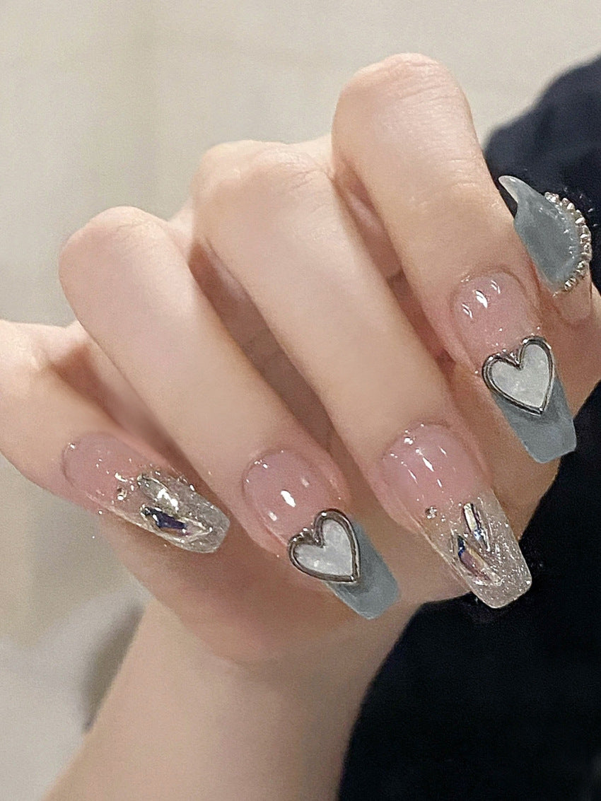 Fashion  nail New Nail Beauty Wear Nail Ins Advanced Pure Desire Wind Nail Patch Wear Nail Love Heart Nail Stickers A34
