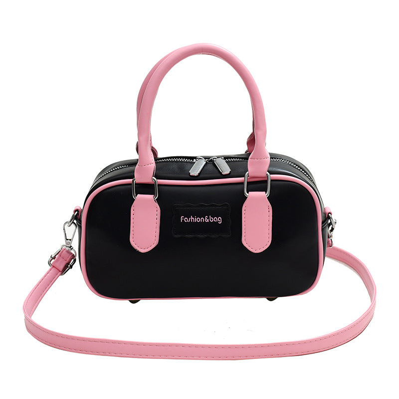 Dopamine Bag Free shipping Tattoo Fashion contrasting color Boston portable small bag women 2024 new spring dopamine Internet celebrity shoulder cross pillow bag