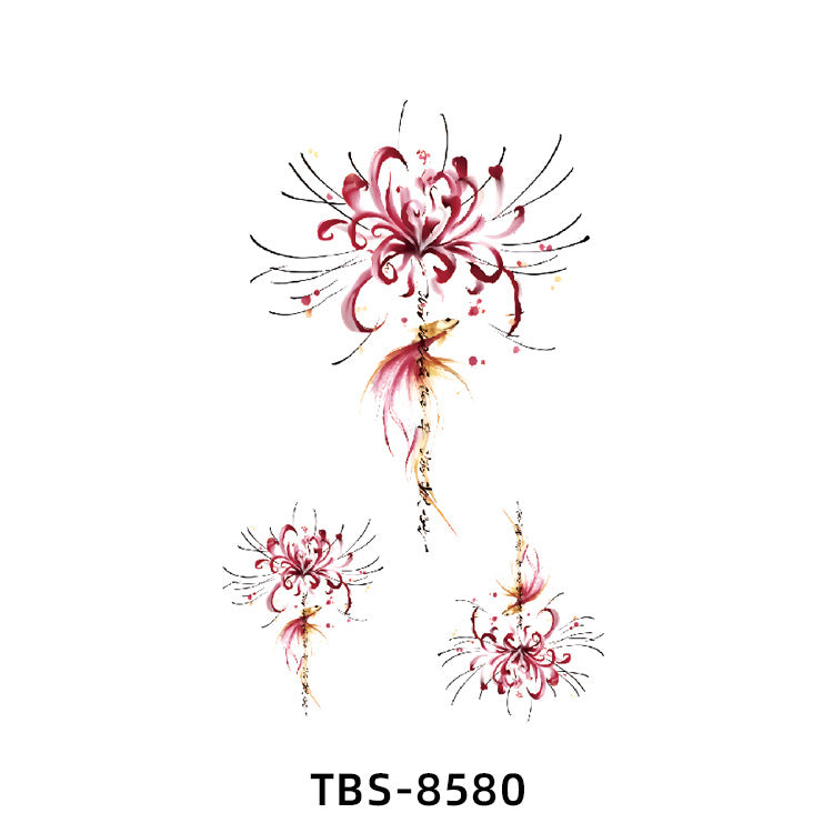 Free shipping Tattoo In Stock Wholesale Small Full Arm Tattoo Sticker Waterproof Sweatproof Animal Color Half Sleeve Arm Flower Tattoo Sticker Paper Tattoo