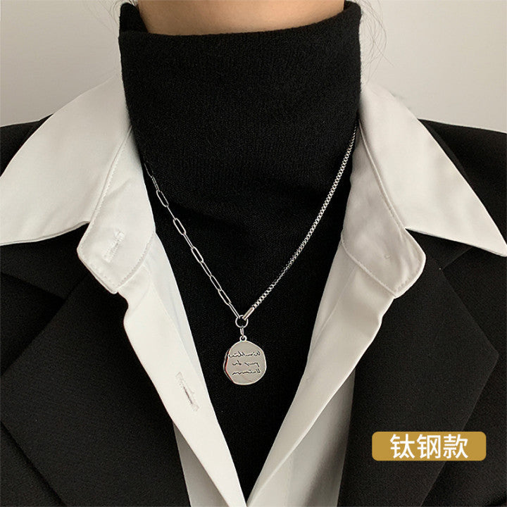 镶钻方形链条双层流苏项链个性甜酷风辣妹毛衣链百搭气质饰品批发