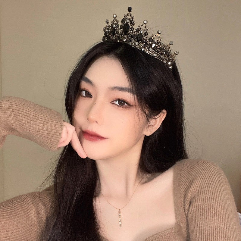 镶钻水滴皇冠万圣节发箍小众气质高颅顶头箍时尚百搭头饰发饰批发