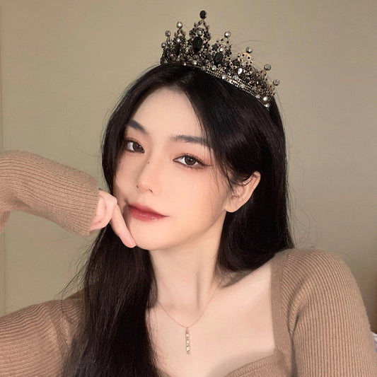 镶钻水滴皇冠万圣节发箍小众气质高颅顶头箍时尚百搭头饰发饰批发