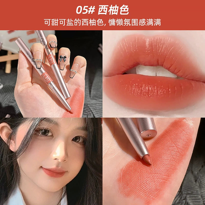 MK旋转口红唇线笔口红笔防水持久哑光女勾线唇笔彩妆小批量网红款
