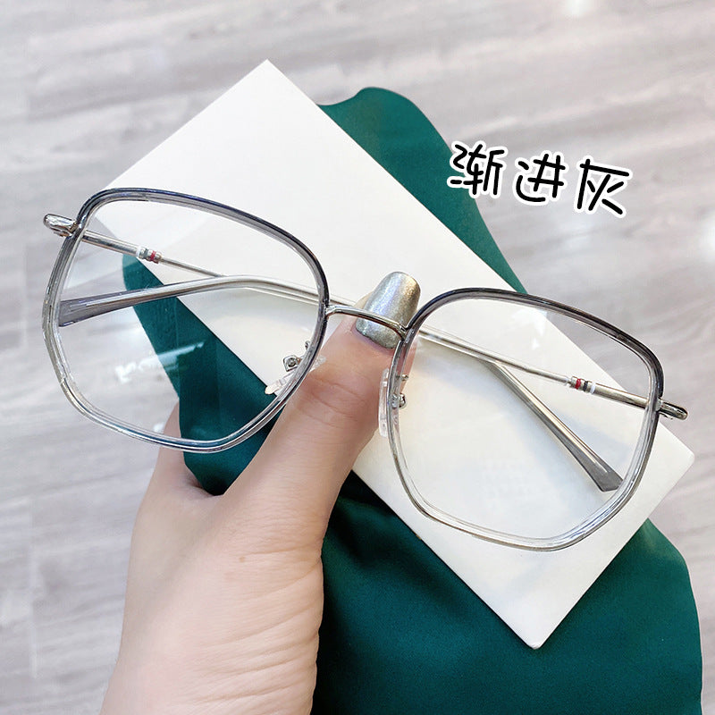 Women's fashion glasses 2024 女士防紫外线大脸显瘦无框水钻墨镜女ins韩版潮