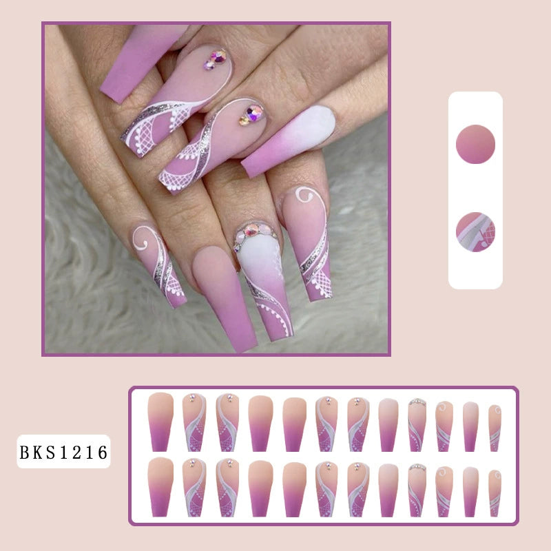 (Hand made nail) Nail pieces, wearing nail pieces, long cross-border nail products, fake nails, European and American wearing nail nails