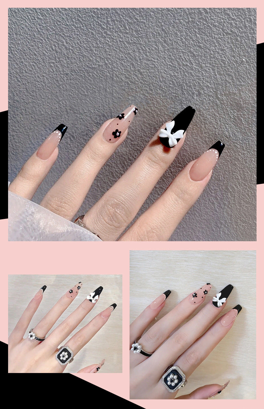 Fashion  nail Wear a Nail Stickers Nail Patch Fake Nails Detachable Bow Nail Tip Nail Sticker X14