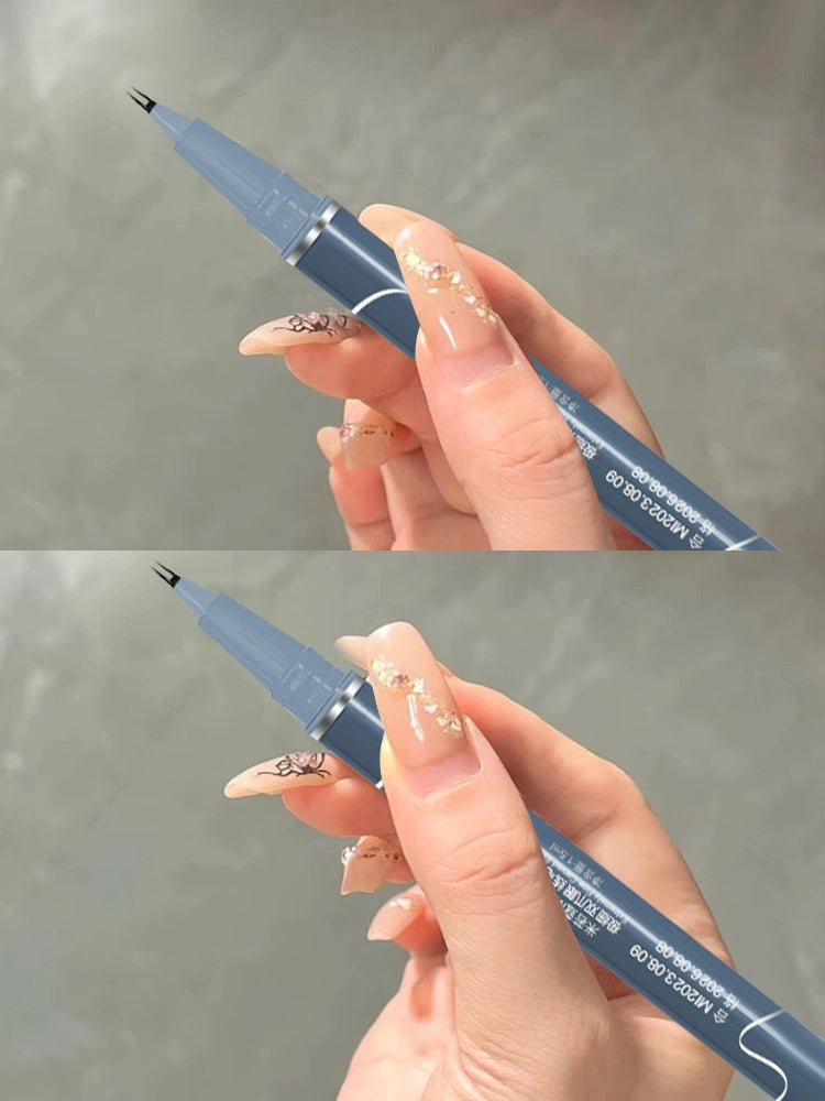 二叉眉笔野生眉防水眉笔防汗眼脸下至睫毛双爪极细眼线不晕染不脱妆女