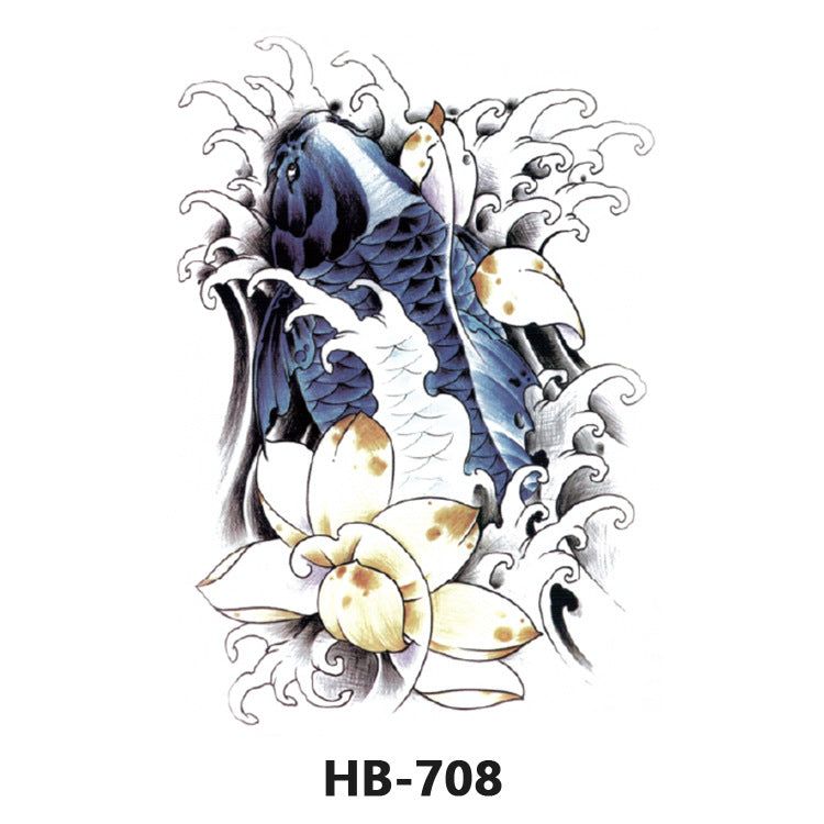 Free shipping Tattoo Wholesale Flower Arm Rose Half Sleeve Black and White Thigh Waterproof Fox Animal Dark Internet Celebrity Scar Covering Tattoo Sticker