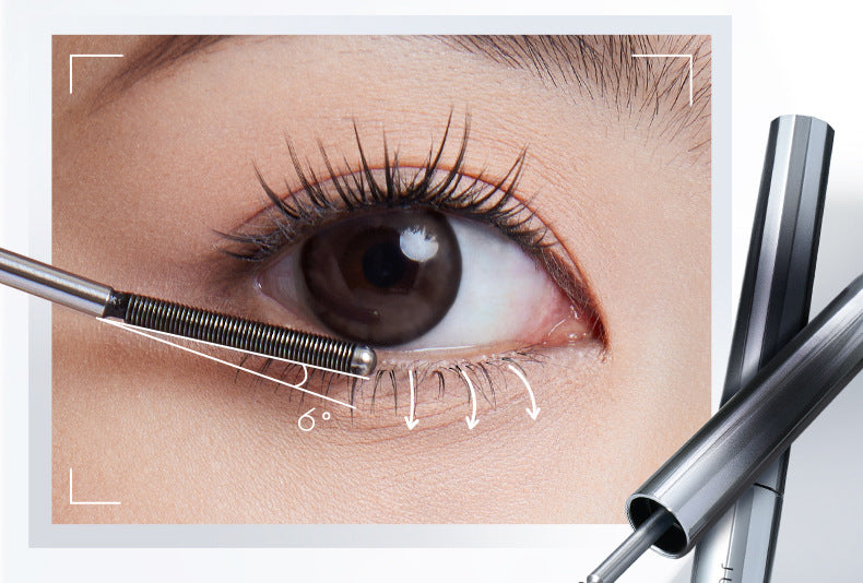 6° Mascara 3-dimensional Curling Metal tube Mascara waterproof, not easily smudging eyelashes thick suitable for beginners