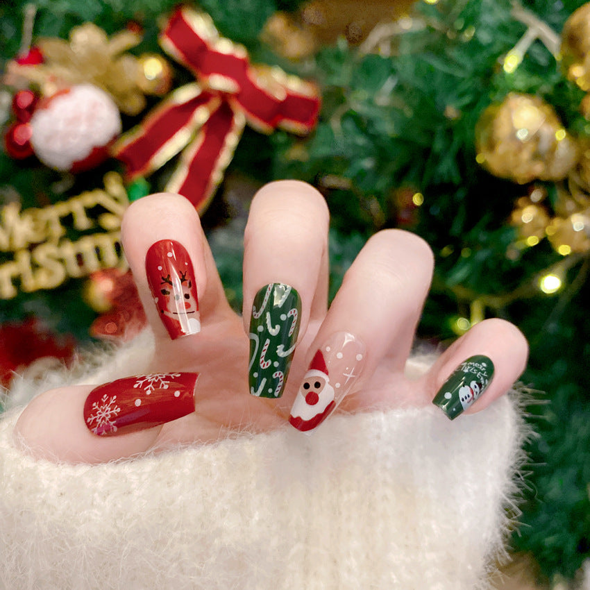 Fashion  nail New Christmas Cartoon Cute New Year Winter Warm Elk Christmas Antelope Wine Red Wear Armor P169