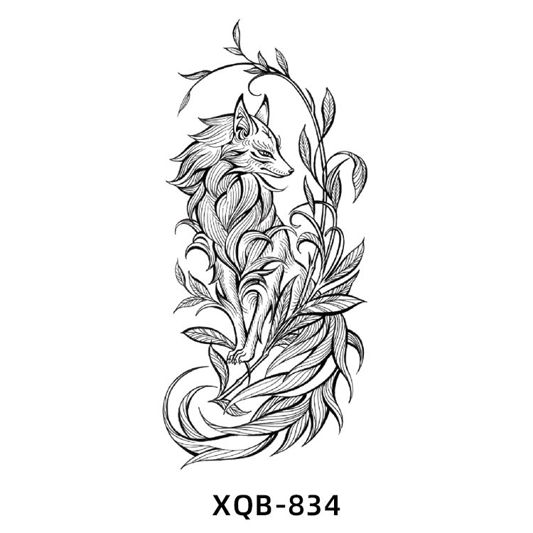 Free shipping Tattoo New Flower Arm Tattoo Sticker Waterproof Men's and Women's Small Arm Tattoo Tattoo Black and White Animal Tattoo Sticker Paper Factory Wholesale