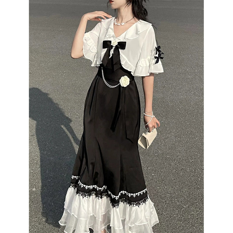 Fashion women's wear French Strap Dress Women's Summer 2024 New High-Grade Dress Daily Style Super Fairy Slimming Fishtail Dress
