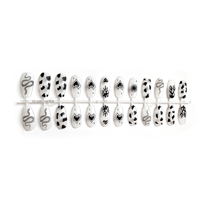 Fashion  nail Wear Armor Nail Stickers Nail Patch Fake Nails Removable Dark Snake Ballet Armor Nail Sticker X32