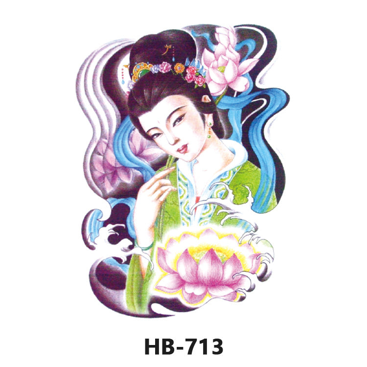 Free shipping Tattoo Wholesale Flower Arm Rose Half Sleeve Black and White Thigh Waterproof Fox Animal Dark Internet Celebrity Scar Covering Tattoo Sticker