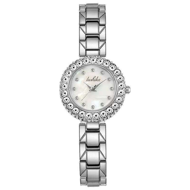 Fashion women's watchLushika New Ladies Watch Five-Piece Set Tik Tok Live Stream Diamond-Embedded Fashion Trend Quartz Watch Watch Suit