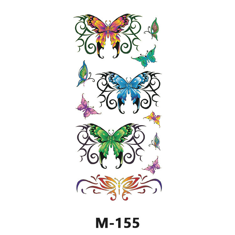 Free shipping Tattoo Sticker Tattoo Tattoo Sticker Simulation English Tattoo Sticker Paper Flower Colorized Butterfly Water Transfer Sticker Sweatproof and Waterproof Wholesale