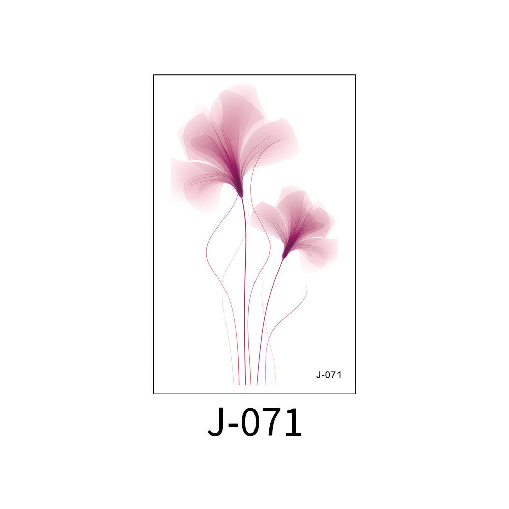 Free shipping Tattoo Colorful Flower Tattoo Sticker Disposable Waterproof Hand Back Clavicle Chest European and American Scar Covering Fresh Tattoo Sticker Paper