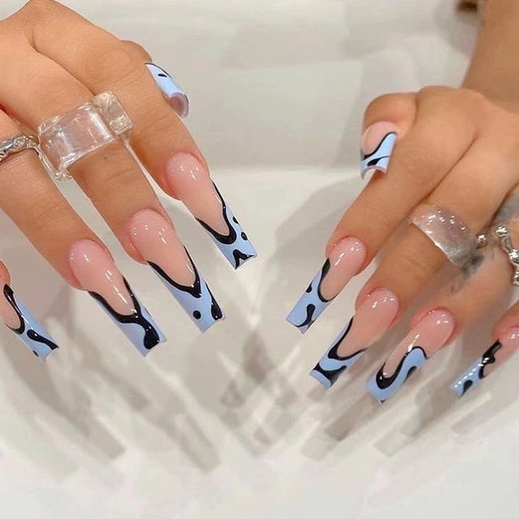 (Hand-made nail) super long hot girl wears nail chips, glitter nail patches, fake nail stickers, and finished products, sexy and exaggerated, European and American style wearables
