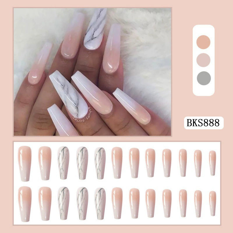 (Hand-made nail)美甲贴片nails穿戴甲长款欧美假指甲美甲贴片穿戴甲甲片成品