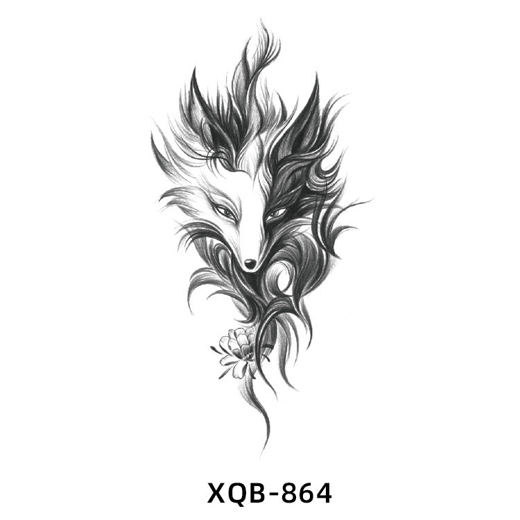Free shipping Tattoo Small Full Arm Animal Tattoo Tattoo Sticker Half Sleeve Simulation Waterproof Black and White, Colored Flower Men and Women Tattoo Sticker Paper Wholesale