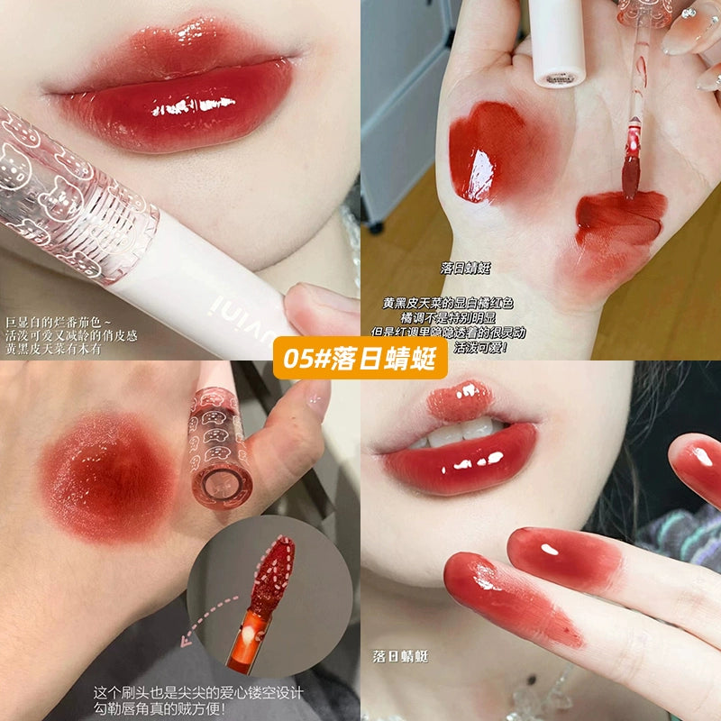 镜面水光玻璃口红唇釉女持久不易掉色口红平价学生番茄奶茶色泡泡唇釉