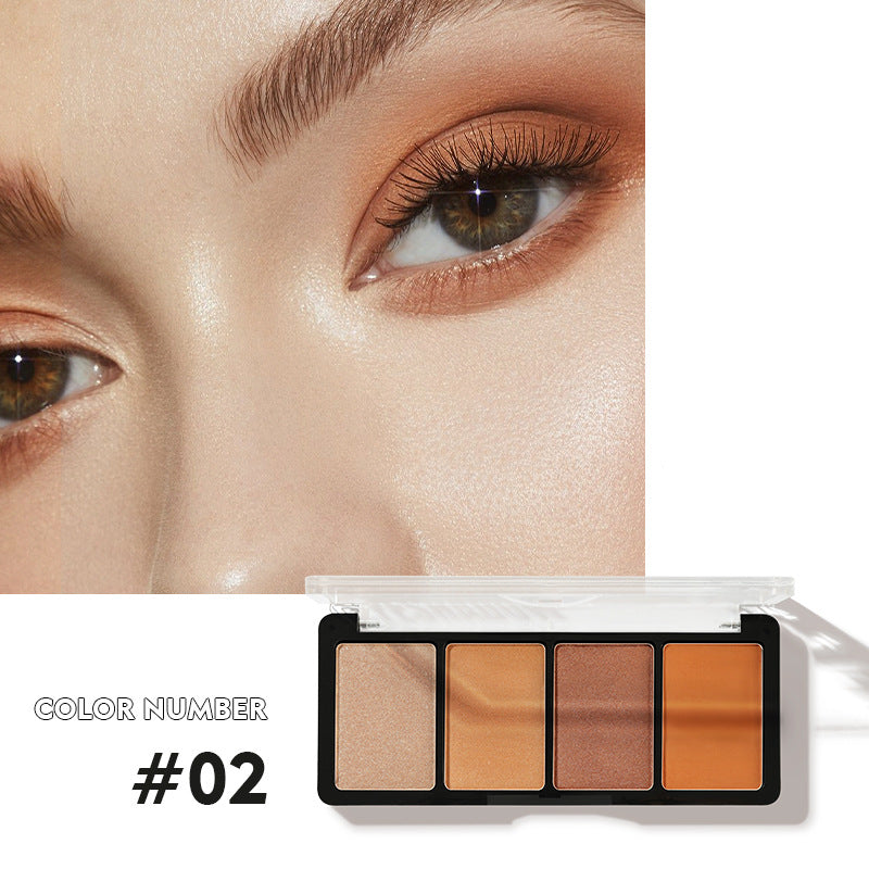 China Factory Direct supply Pudaier four-color Eyeshadow Earth Pearl Matte Gloss Eyeshadow tray (already matched color)