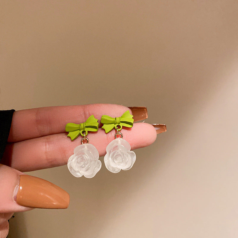 银针珍珠爱心花朵耳环韩国东大门时尚耳钉个性气质简约耳饰批发女