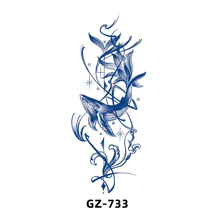 Free shipping Tattoo Cross-Border Herbal Semi-Permanent Tattoo Sticker Men's and Women's Waterproof Sweat-Proof Juice Half Sleeve Real-Proof Tattoo Letter Sticker Tattoo