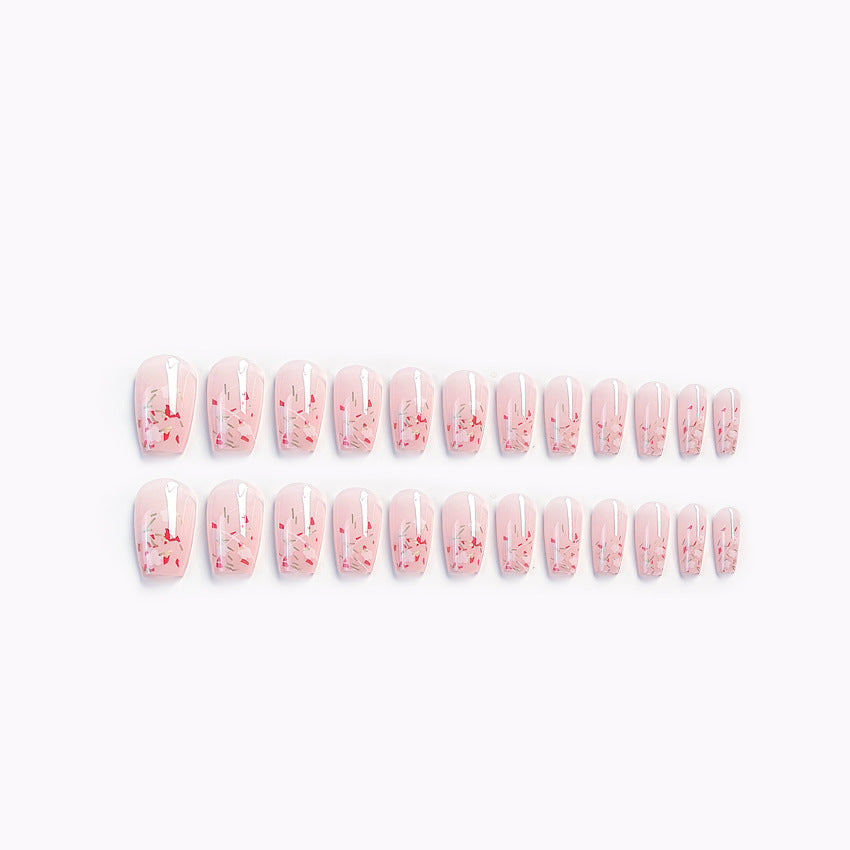 Fashion  nail Pure Desire Fresh Small Flower Long Finished Nail Beauty Wearable Fake Nails Removable Nail Tip Wearable Nail X77