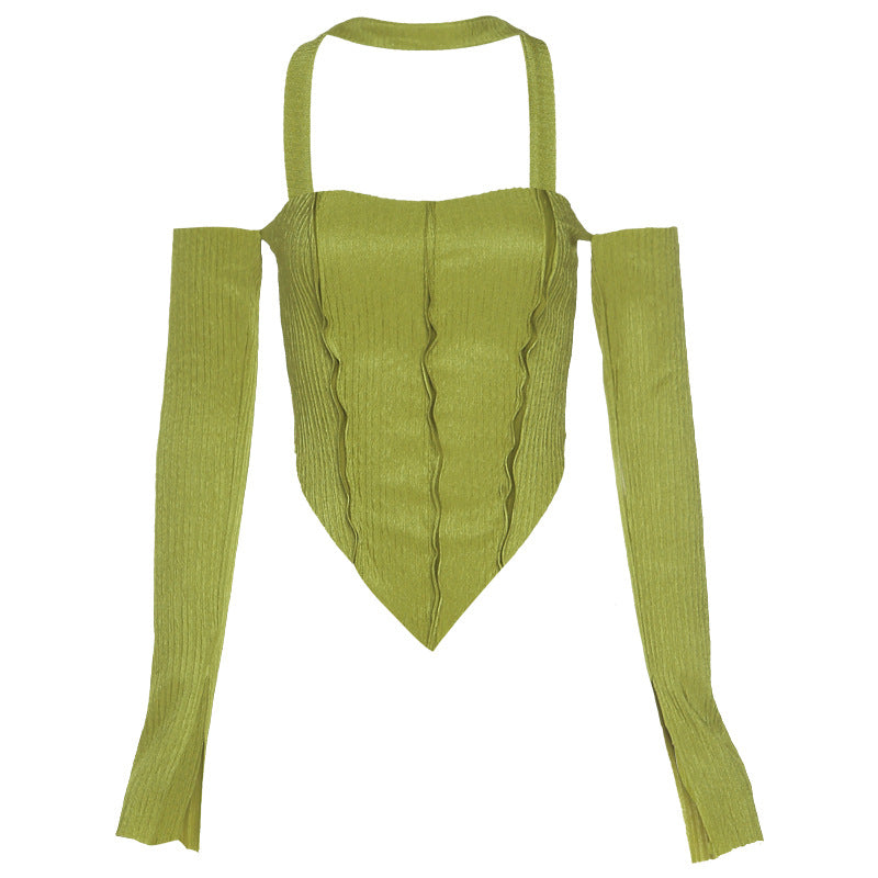 Free shipping  new women's clothing solid color slim-fitting navel fashion irregular neck small vest tops