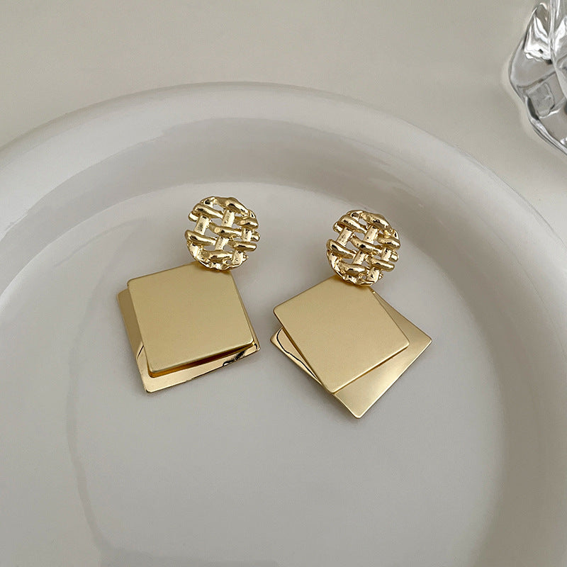 珠宝耳饰 925银针几何耳钉小众设计感耳环金色圈圈中古网红高级感耳饰批发