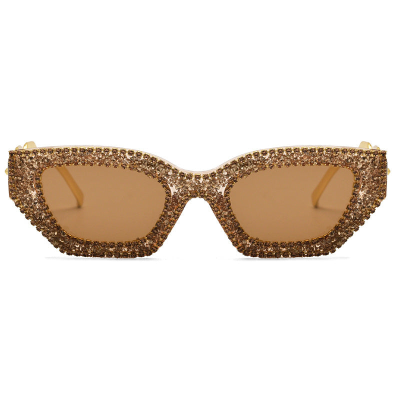 Women's fashion glasses 2023新款镶钻1382狐狸头偏光太阳镜女 时尚太阳眼镜防紫外线墨镜
