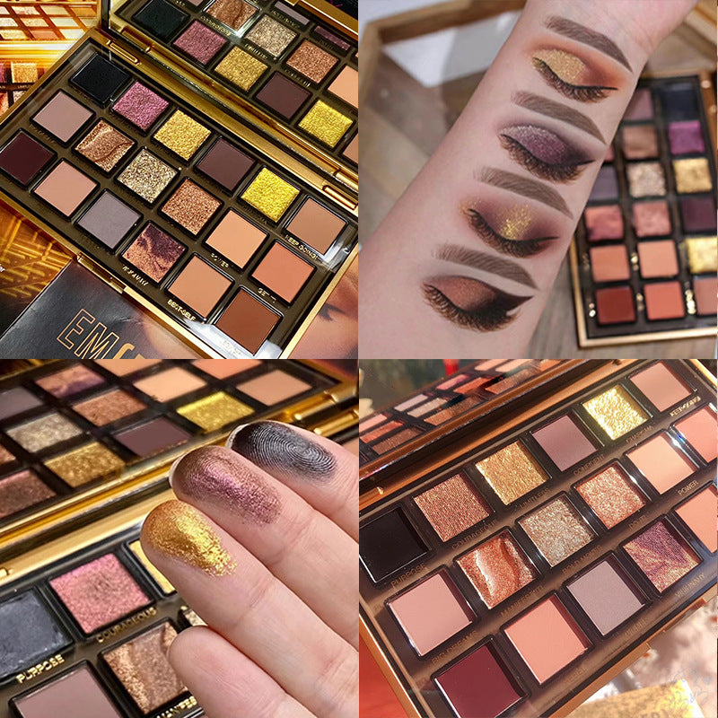 18 color Eyeshadow Show eyes Large pearl Rose gold Eyeshadow tray Rose Eyeshadow