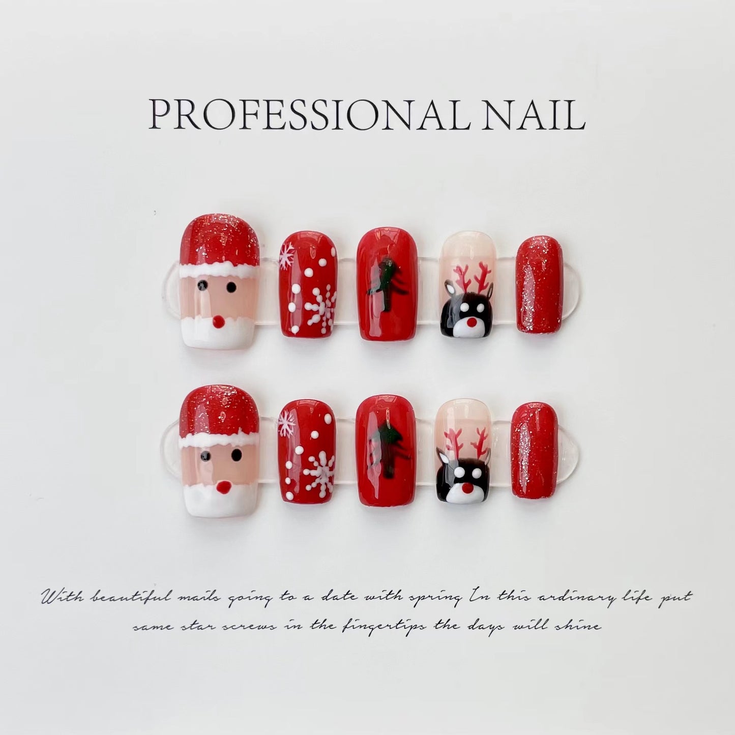 (reusable nail)Black-Jifeng Manicure Wearing a Black Chain Stereorelief Original Handmade Wearing a Nail Factory Wholesale