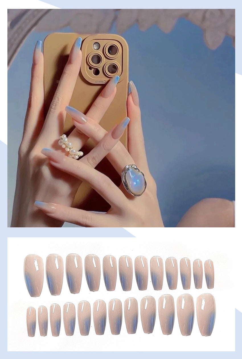 Fashion  nail Wearable Nail Sticker Chessboard Grid Wearable Nail Piece Nail Shaped Piece Removable Nail Patch Finished Product Y10